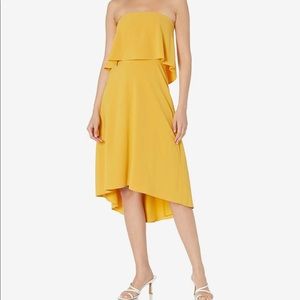 Size 0 Halston Marigold strapless high-low dress.